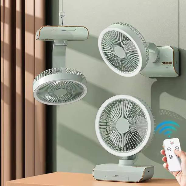 Sampri USB Rechargeable Fan with 21 SMD LED Light Mini Table Fan USB Fan