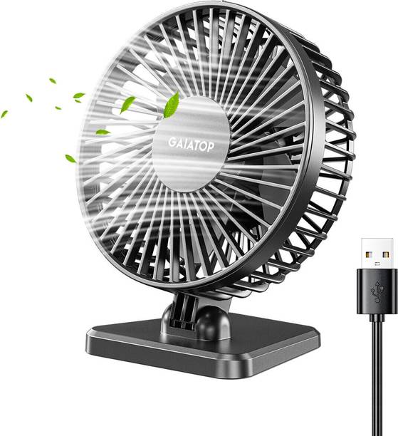 Gaiatop Desk Fan,Portable 3 Speeds Wind Desktop Table Cooling Fan in Single Button, Adjustment Mini Personal Fan for Home Desktop Office Car Outdoor USB Fan