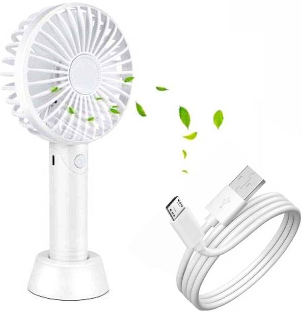Wilo Portable Hand Fan - Powerful Brushless Motor Small Fan, 3-Speeds, USB Fan USB Rechargeable Mini Fan with Standing Holder Handy Base For Home Office Mini USB Fan