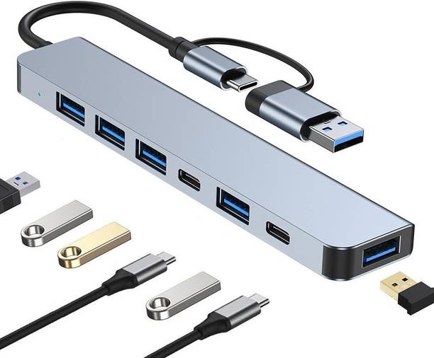 FKU 7 in1 USB-C Type C To USB 3.0 Hub 4K HDMI Multiport Adapter MacBook, Mac Pro, Mac Mini, iMac USB Devices USB Hub