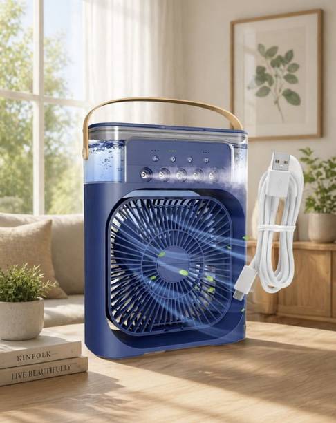 Torlon Portable Mini Air Cooler with Mist Spray Reachargeble Fan Cooler_56 USB Air Cooler