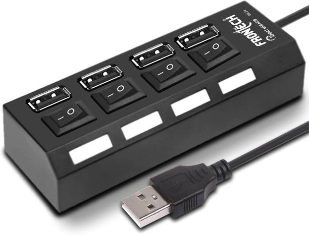Frontech 4 in 1 | 2.0 Upto 480 Mbps Speed Port| LED | Hub for Laptop, Mobile Plug & Play NC-0033 USB Hub