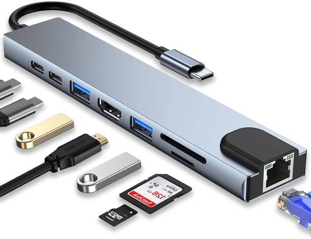 Foxne Point USB C HUB, 8 in 1 USB C Adapter with 4K HDMI, USB C Port, USB 3.0, RJ45 Ethernet USB C HUB, 8 in 1 USB C Adapter with 4K HDMI, USB C Port, USB 3.0, RJ45 Ethernet USB Hub