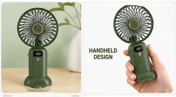 Rahi Enterprise2 Handheld Portable Fan with Digital Battery Display | USB Rechargeable Fan Portable Rechargeable Mini Fan with Digital Display 5 Speed USB Charging Fan USB Air Cooler