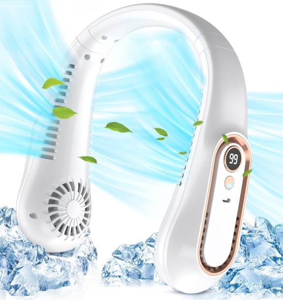 Sasimo Rechargeable Neckband Fan-Ideal For Outdoors And Indoor Activities Rechargeable Mini-USB Personal Fan with 360 Rotation USB Cable USB Air Cooler Rechargeable USB Fan