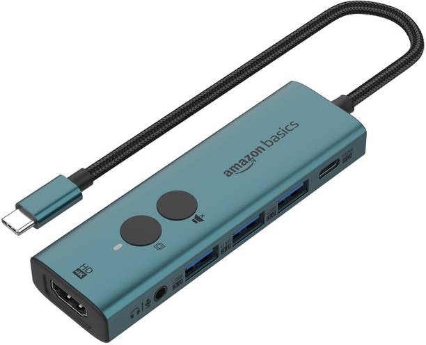 AMOZONE BASICS Amazon Basics Pro Series 6-in-1 HUB AB Pro Series 6-in-1 USB HUB Laptop Accessory, HDMI Connector, USB Cable, USB Charger, USB Hub, USB Mouse