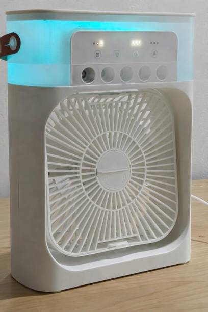 SLIPCARE USB Portable Mini Air Cooler Fan, 3 Wind Speeds Spray + 7 Color LED Light - S123 Personal Desk AC Cooler with Water Tank Fan for Home Office Bedroom Travel S123 USB Air Cooler