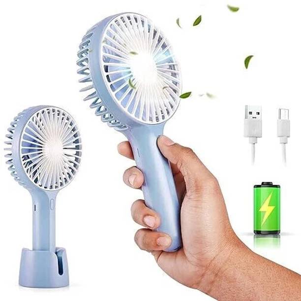 PARADISEECOM Mini Hand Fan,Powerful Handheld Fan | 3 Speed Small Desk Fan For Office, Home, Travel, Rechargeable USB Fan