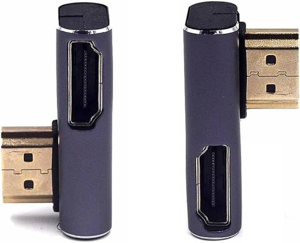 microware HDMI Male to HDMI 2.1 Female Vertical 90 Degree Right Up Angled Low Profile UHD Extension Adapter Support 8K 60hz HDTV Laptop Accessory