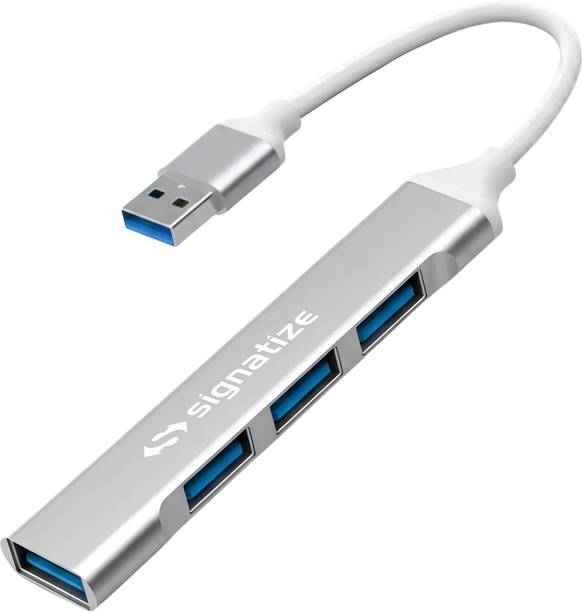 SIGNATIZE 4-in-1 Multi-Port USB Hub, High-Speed Data Transfer, 1 USB 3.0 & 3 USB 2.0 Ports, Multiport Adapter, Sleek Design, Plug and Play Usage USB Hub
