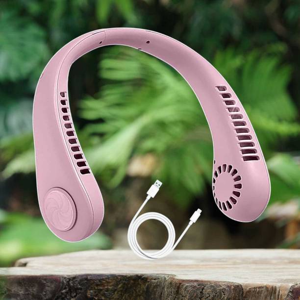 KRITAM Personal Neck Fan Portable Fan for Travel, Outdoor Activity, Office & Summer Use Neck Fan Wearable Bladeless Neck Fan 360° Cooling USB Rechargeable USB Fan