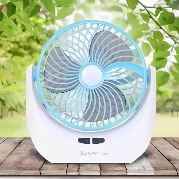 Aubade Powerful Rechargeable Table Fan with LED Light, Table Fan for Home, Table Fan for Office Desk, Table Fan High Speed, Table Fan For Kitchen USB Fan
