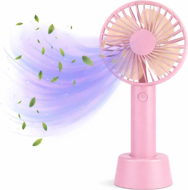 ZYNOVA SS2 Portable USB Mini Fan with Base & 3 Speed Control with Stand & Rechargeable Battery USB Fan