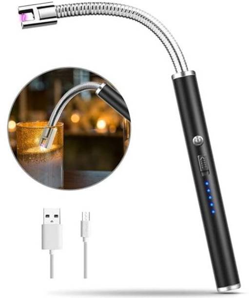 ROCKYMART Rechargeable Gas Lighter For Kitchen Stove,Candle, 360deg Flame Adjustable NI13 USB Rechargeable Electric Lighter for Kitchen, Pooja Room, Candles, BBQ NI13 Cigarette Lighter