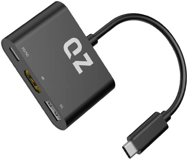 QZ [HDMI 4K + USB-C + USB] USB-C Hub with HDMI 4K Type-C with PD or Data Transfer QZHB61 USB Hub