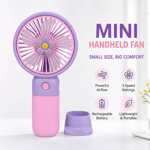 ZIVON mini fan electric, hand fan, battery fan, mini hand fan, portable fan QQ2501 Rechargeable Fan, USB Fan