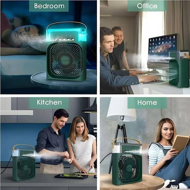 IMMUTABLE RME-Portable Humidifier Big Mist Fan for Home OJJ37 Big Mist Fan with Water Spray, 7 Color LED GSD37 USB Air Cooler