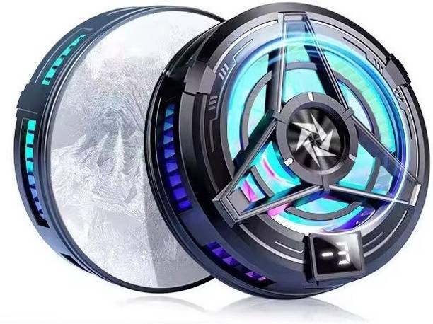 SKOON Magnetic Mobile Cooler | Metal Adhesive Plate | Universal Clip | LED display USB Fan