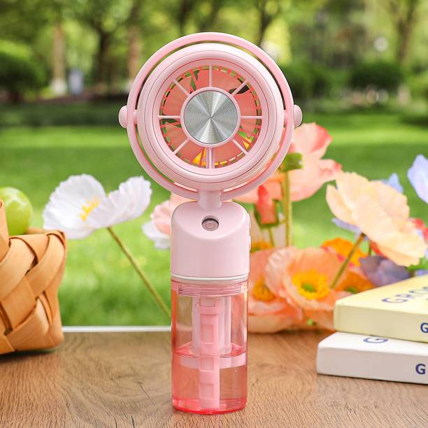 TechPride Portable Handheld Mist Fan with Water Spray, Rechargeable USB Mini Cooling Fan Humidifier Function, Adjustable Airflow, Compact Travel Fan for Home, Office etc USB Fan