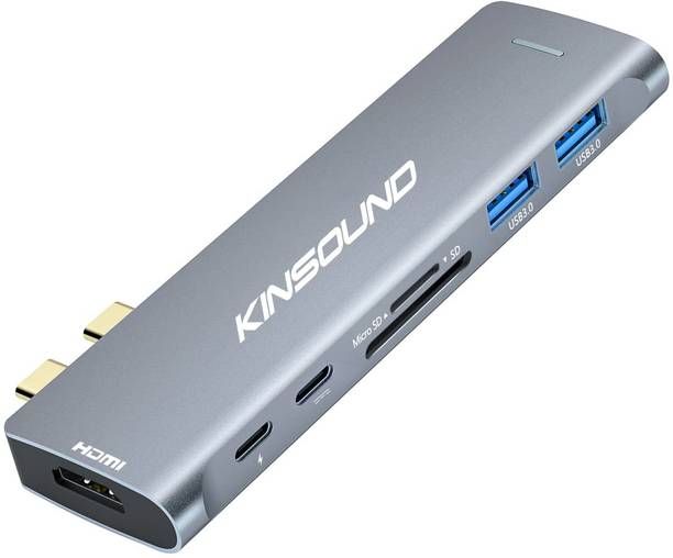 IRIS GRAPE 7-in-2 USB Type-c Adapter ® 7 in 2 Type C Dongle USB Multiport Adapter with 4K HDMI 2 USB 3.0Ports Adapter Expansion Card