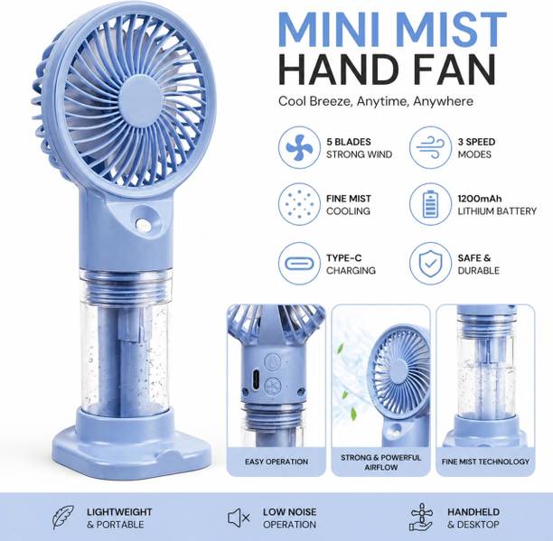 Care 4 234 MINI USB FAN PORTABLE THREE SPEED USB CHARGING MIST SPRAY HAND FAN USB Fan