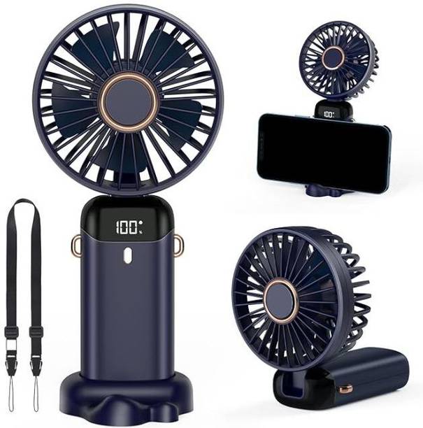 Coolixa Portable Mini Cooling Fan with Turbo Strong Airflow, LED Digital Display, Rechargeable USB Fan
