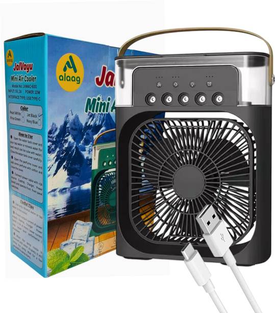 ALAAG JalVayu Mini Air Cooler JalVayu mini air cooler for room, portable fan, Humidifier, 7 colors LED,3 timer USB Air Cooler, USB Fan, USB Humidifier, USB Air Freshener