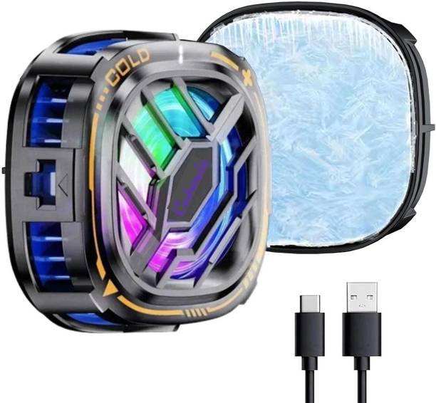 Cubonic X76 Magnetic Phone Cooler Fan, RGB Portable Temperature Display Radiator Wired Magnetic Mobile Cooler, Cooling Pad, Enhanced Refrigeration Chip USB Fan