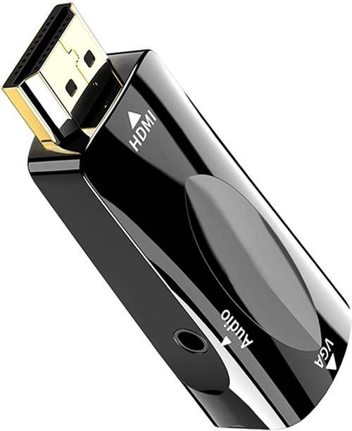VOOCME HDMI to VGA Black Gold Plated 1080P HDMI Male to VGA Female Audio Video Converter Adapter with 3.5mm Audio Port Laptop Accessory