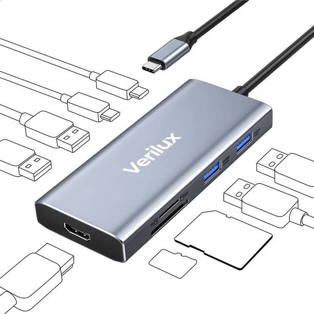 Zorbes USB C Hub 9 in 1 Type C Adapter 4K 60Hz HDMI SD TF Card Reader 100W PD Charging USB C Hub 9 in 1 4K HDMI SD Card Reader 100W PD Charging USB Hub