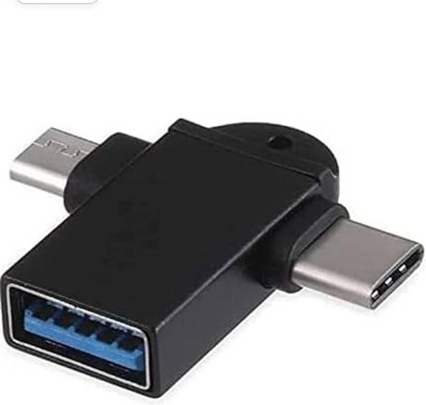 APNA KANHA USB 3.0 to Type-C with Micro-USB Port Converter Data Transfer Adapter For Smartphone, Tablet, PenDrive, Mouse, Laptop USB Cable