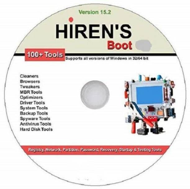 TekyMeky HIREN'S BOOT DISC ON CD FOR WINDOWS XP VISTA 7 8 8.1 10 TO FIX & REPAIR ON CD