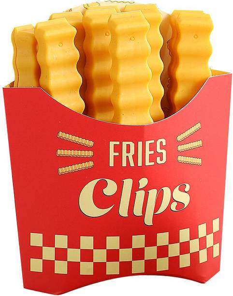 डिविनेजों 12pcs Cute French Fries Sealer food Bag Clips Vacuum Sealer मैनुअल वैक्यूम बैग सीलर