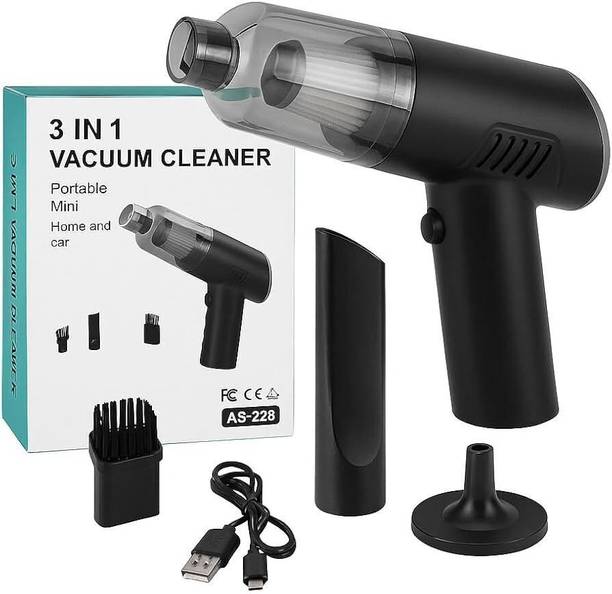 Wrixty 3 IN 1 MINI VACCUM CLEANER FOR HOME AND CAR Cordless Vacuum Cleaner with Reusable Dust Bag