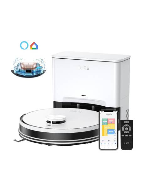 ILIFE A30 Pro Robotic Floor Cleaner Upgraded 13,000Pa Suction, LiDAR Navigation with Reusable Dust Bag, Anti-Bacterial Cleaning, 2 in 1 Mopping and Vacuum (WiFi Connectivity, Google Assistant and Alexa)