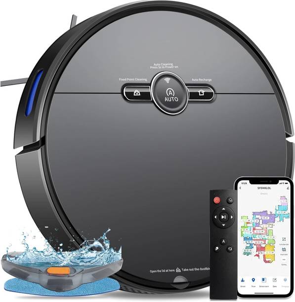 SHOPOGENIX D1 Automatic Robot Vacuum ,120 Min Battery Life, 2000Pa High Suction, 2-in-1 MoP Robotic Floor Cleaner (WiFi Connectivity, Alexa)