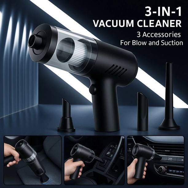 Wrixty 3 IN 1 Portable Vacuum Cleaner For Car & Home, High Power & Wireless Cleaner Cordless Vacuum Cleaner with 2 in 1 Mopping and Vacuum, Reusable Dust Bag