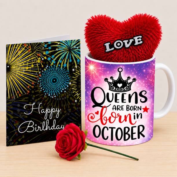 PaMeG Mug, Greeting Card, Artificial Flower, Soft Toy Gift Set