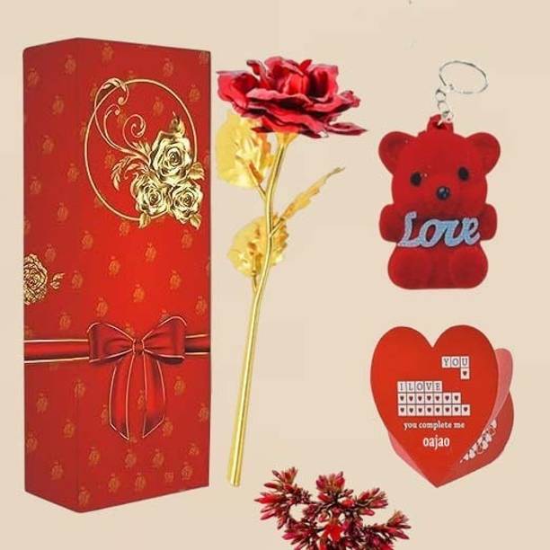 Oajao Artificial Flower, Greeting Card, Keychain Gift Set