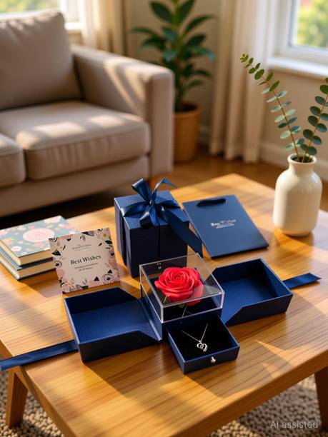 DANAVBOX Jewellery, Artificial Flower, Greeting Card, Showpiece Gift Set