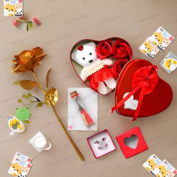 THE CLICK INDIA Artificial Flower, Jewellery, Soft Toy, Message Pills Gift Set