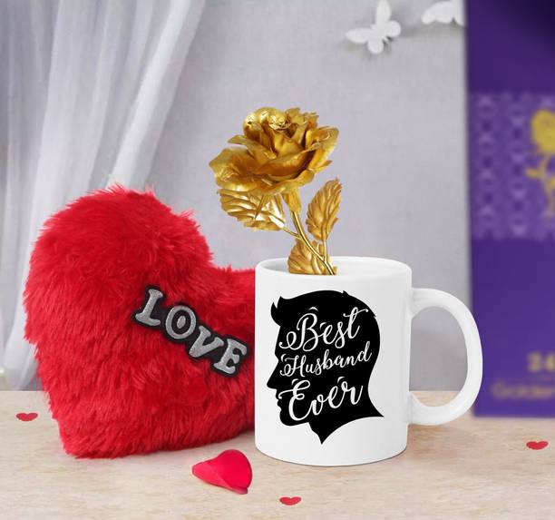TIED RIBBONS Mug, Artificial Flower, Mug Gift Set