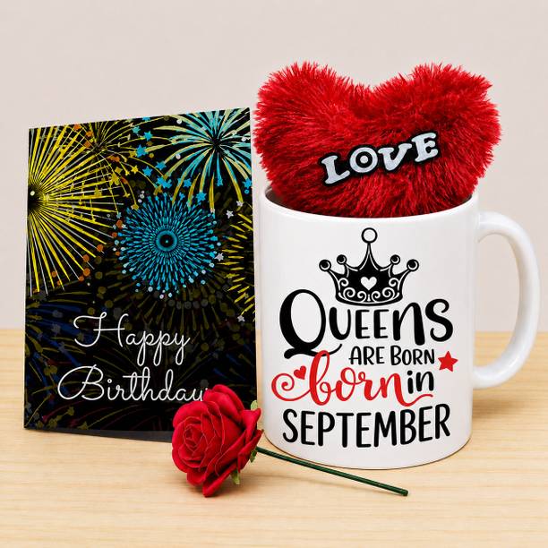 PaMeG Mug, Greeting Card, Artificial Flower, Soft Toy Gift Set
