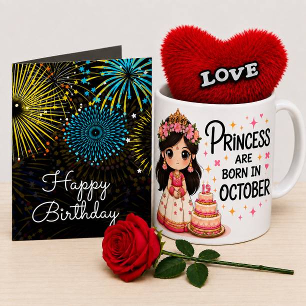 PaMeG Mug, Greeting Card, Artificial Flower, Soft Toy Gift Set