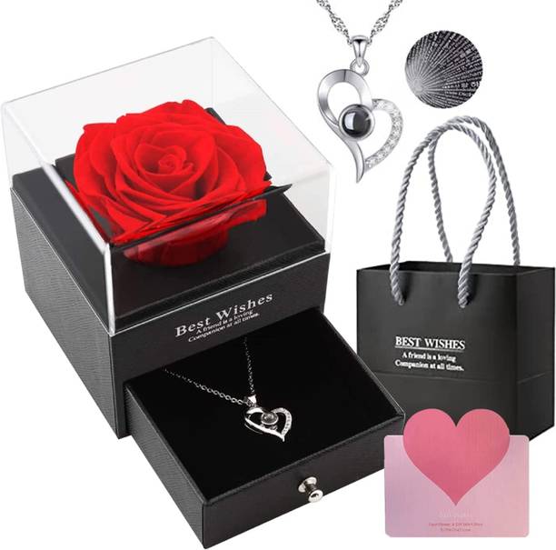 KB CREATION Artificial Flower, Gift Box, Jewellery Gift Set