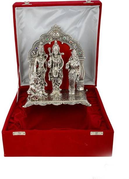 INTERNATIONAL GIFT Silver Plated Ram Darbar Statue Hindu God Idol Showpiece I Handicraft I Home Decor I Gift Item | Religious Idol Religious Tile