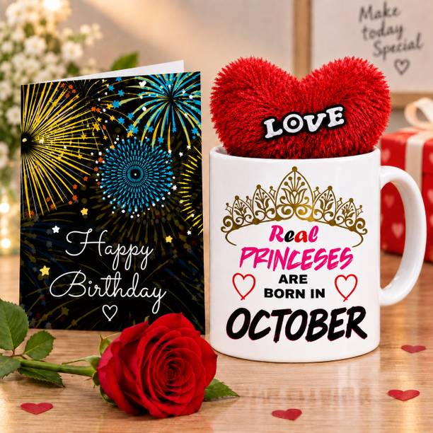 PaMeG Mug, Greeting Card, Artificial Flower, Soft Toy Gift Set