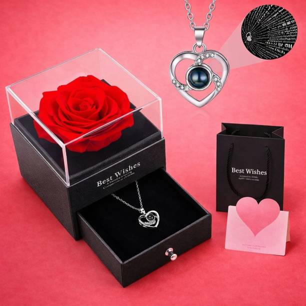 Velvet Crown Artificial Flower, Jewellery, Gift Box, Greeting Card, Showpiece Gift Set