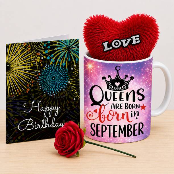PaMeG Mug, Greeting Card, Artificial Flower, Soft Toy Gift Set