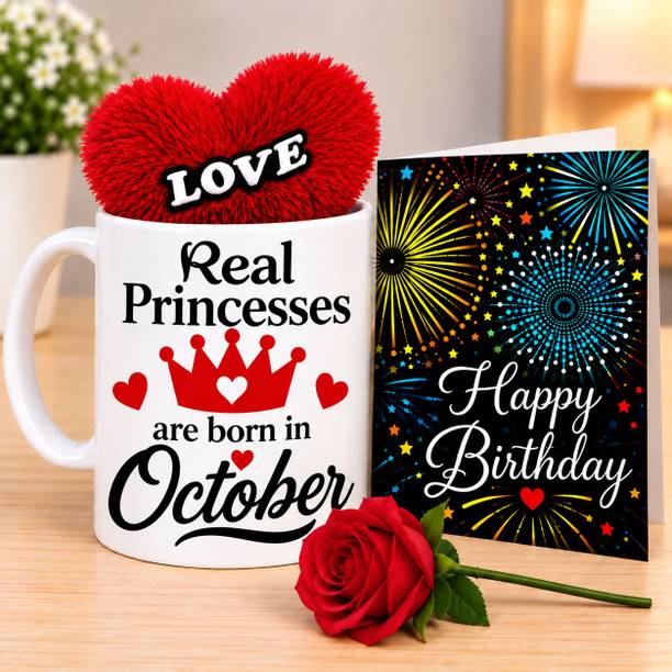 PaMeG Mug, Greeting Card, Artificial Flower, Soft Toy Gift Set